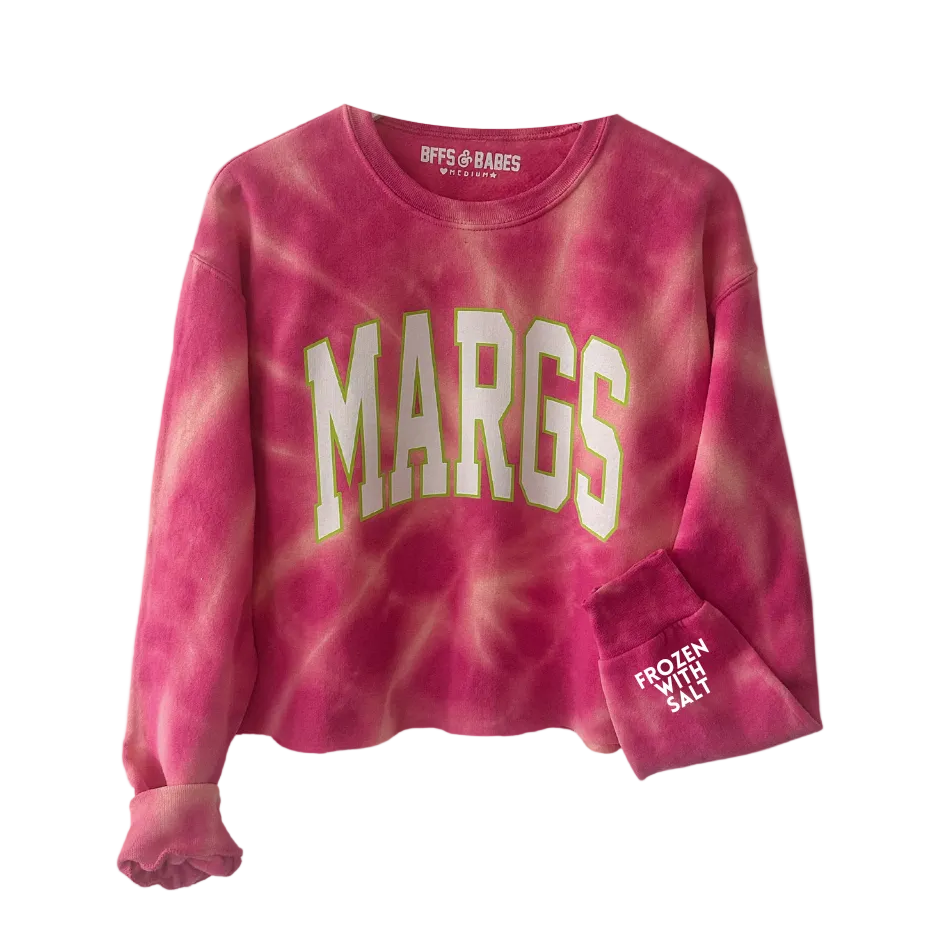 Sudadera recortada MARGS con diseño de tie-dye y puños personalizables