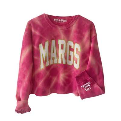 MARGS Tie-Dye Cropped Sweatshirt with Customizable Cuff
