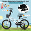 18 Feet Kids Bike with Removable Training Wheels - Black & White