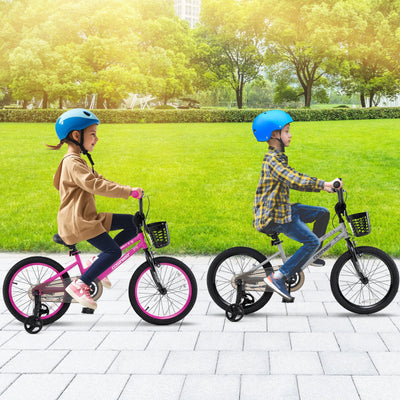 Adjustable 18-Inch Kids Bike with Transparent Chain Cover