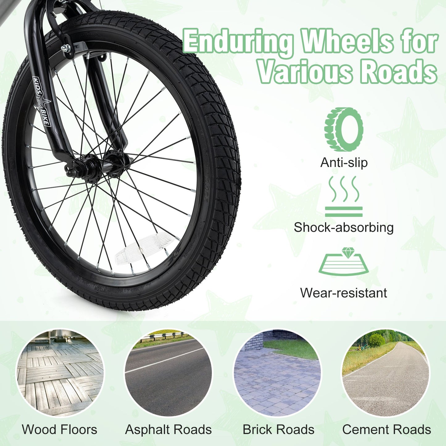 Bicicleta Ajustable de 18 Pulgadas para Niños con Cubierta de Cadena Transparente