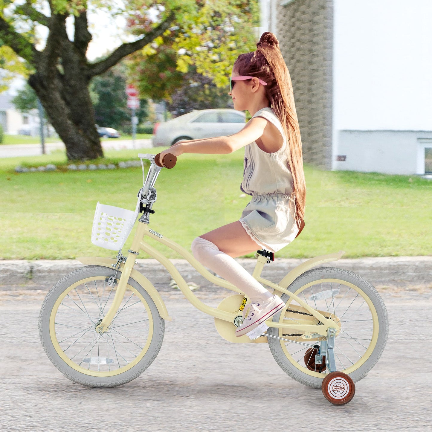 Vélo pour enfants réglable avec roues d'entraînement pour les 3-8 ans