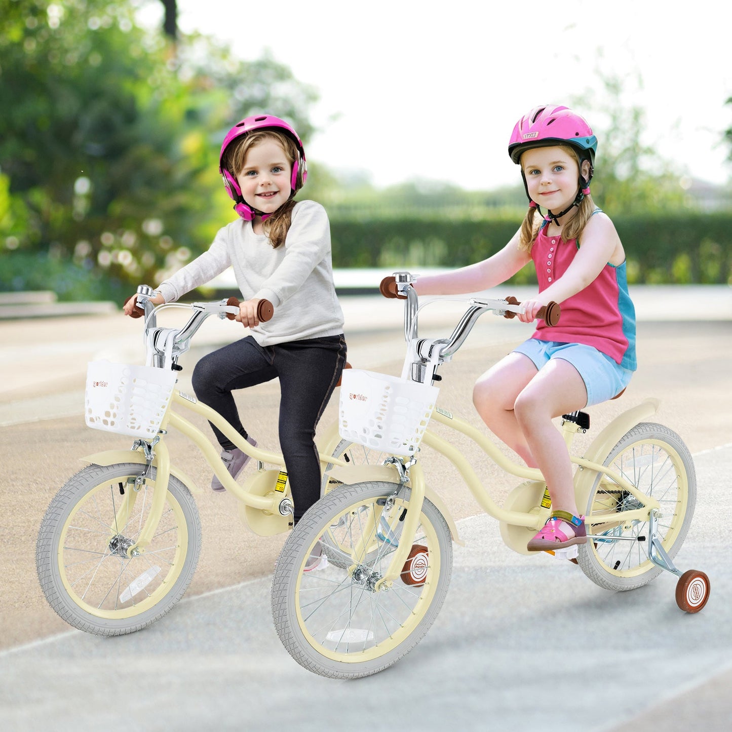 Vélo pour enfants réglable avec roues d'entraînement pour les 3-8 ans