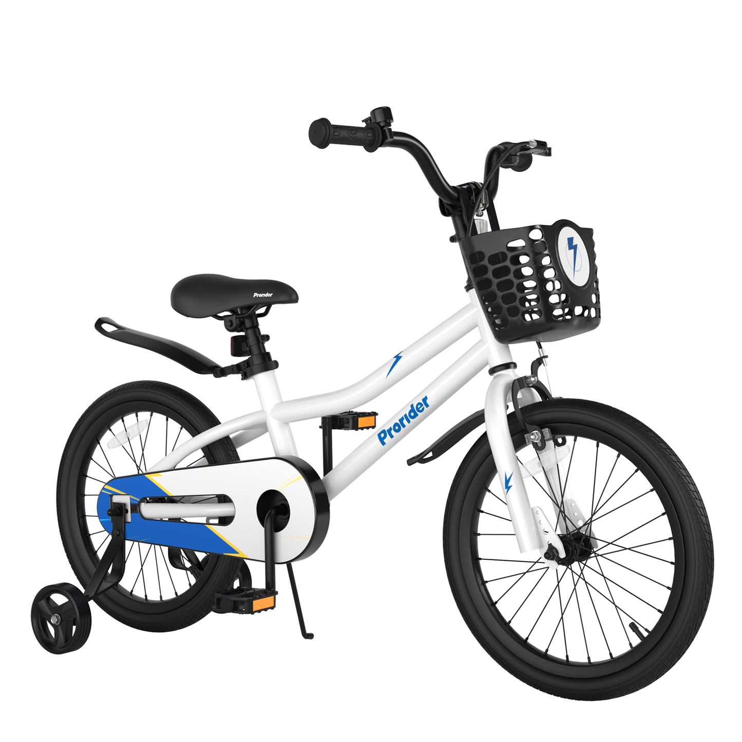 Bicicleta para Niños de 18 Pies con Ruedas de Entrenamiento Removibles - Blanca