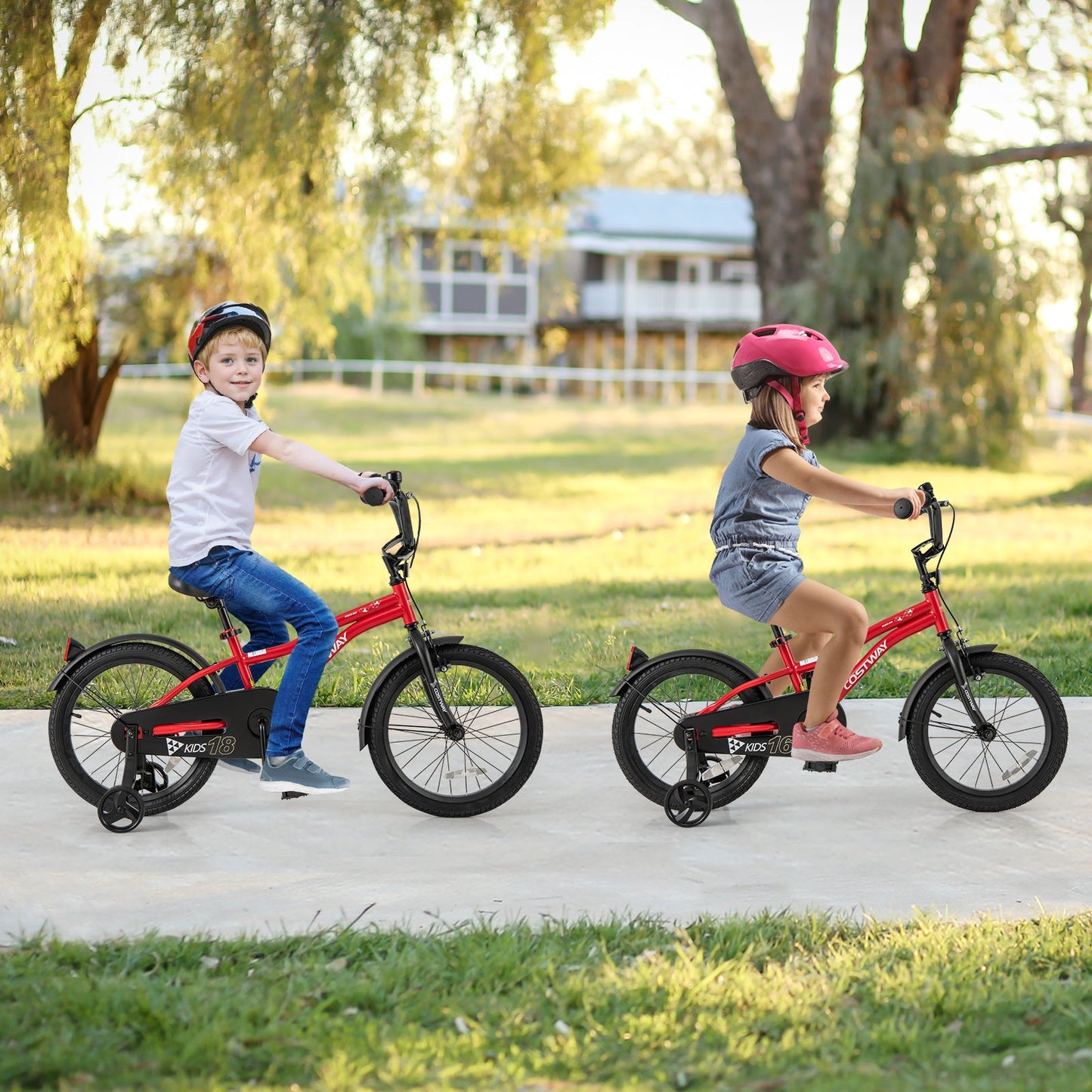 Gbruno 18 Inch Kids Bike with Adjustable Features and Safety Accessories