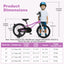 Vélo d'entraînement Gbruno de 18 pouces pour enfants de 4 à 8 ans