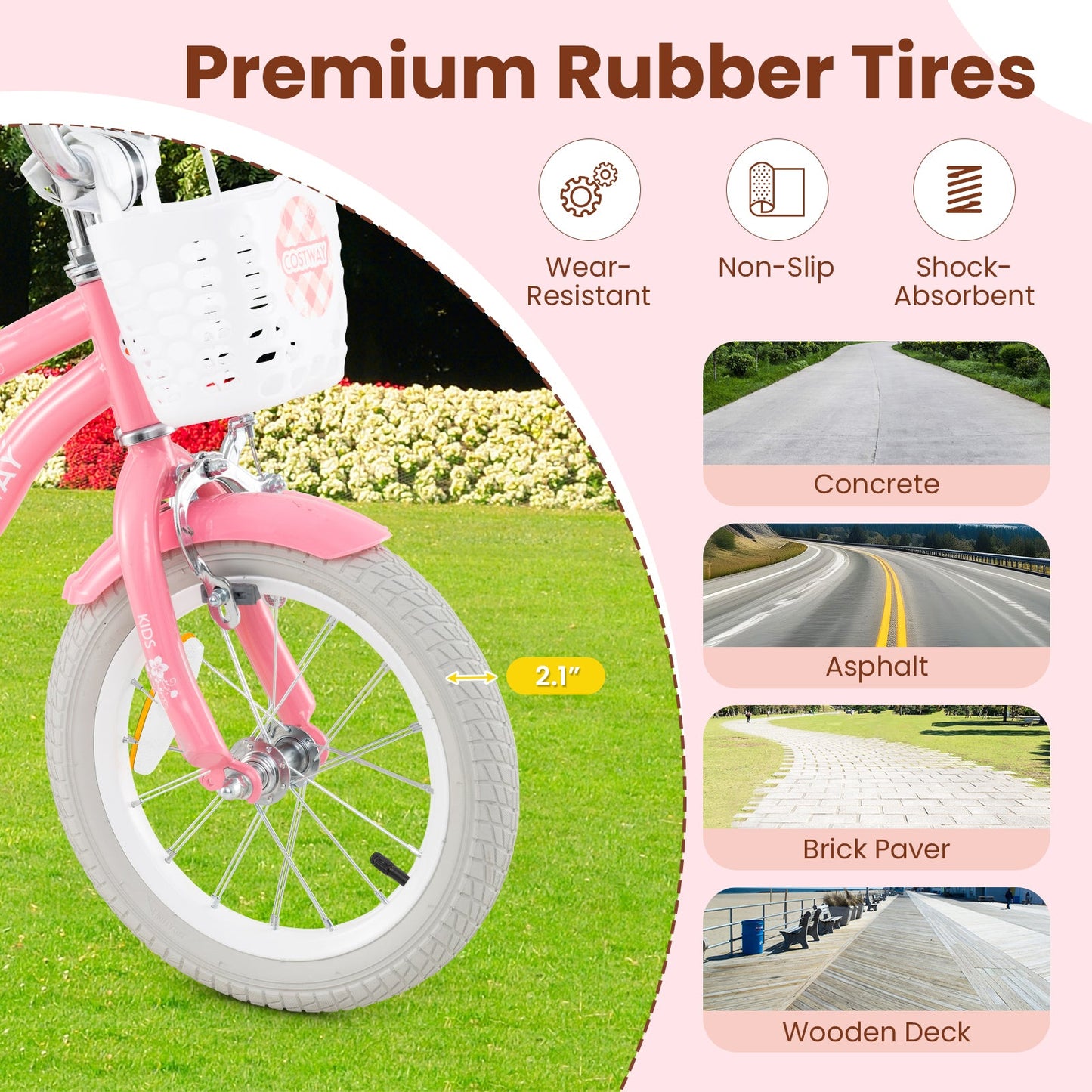 Bicicleta para Niños Gbruno de 18 Pulgadas con Ruedas de Entrenamiento y Canasta