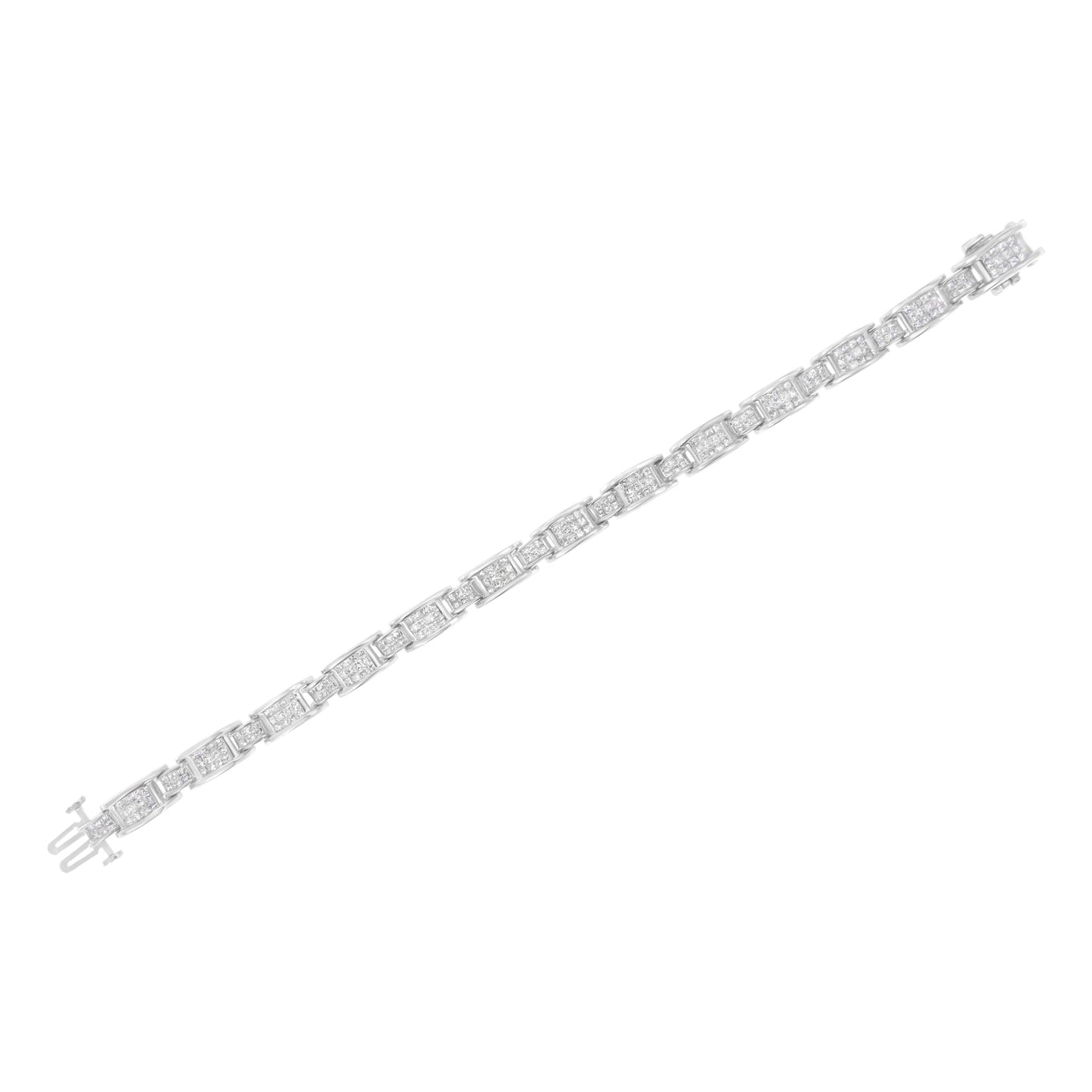 14K White Gold Princess Cut Diamond Tennis Bracelet - 5.0 Cttw
