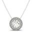 Colgante de Halo de Diamante en Oro Blanco de 14k con Diamante Central Engastado