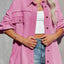 Women Exposed Seam Collared Neck Button Up Jacket