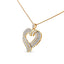 Collar con colgante de corazón de diamantes en plata de ley chapada en oro amarillo de 14 quilates