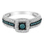 Anillo de Compromiso de Diamante Azul Tratado de Plata Esterlina .925 - Talla 6