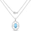 6.17 Carat Genuine Swiss Blue Topaz Pendant in Sterling Silver