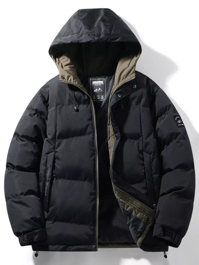 Veste matelassée à capuche pour hommes en grande taille pour un confort en extérieur