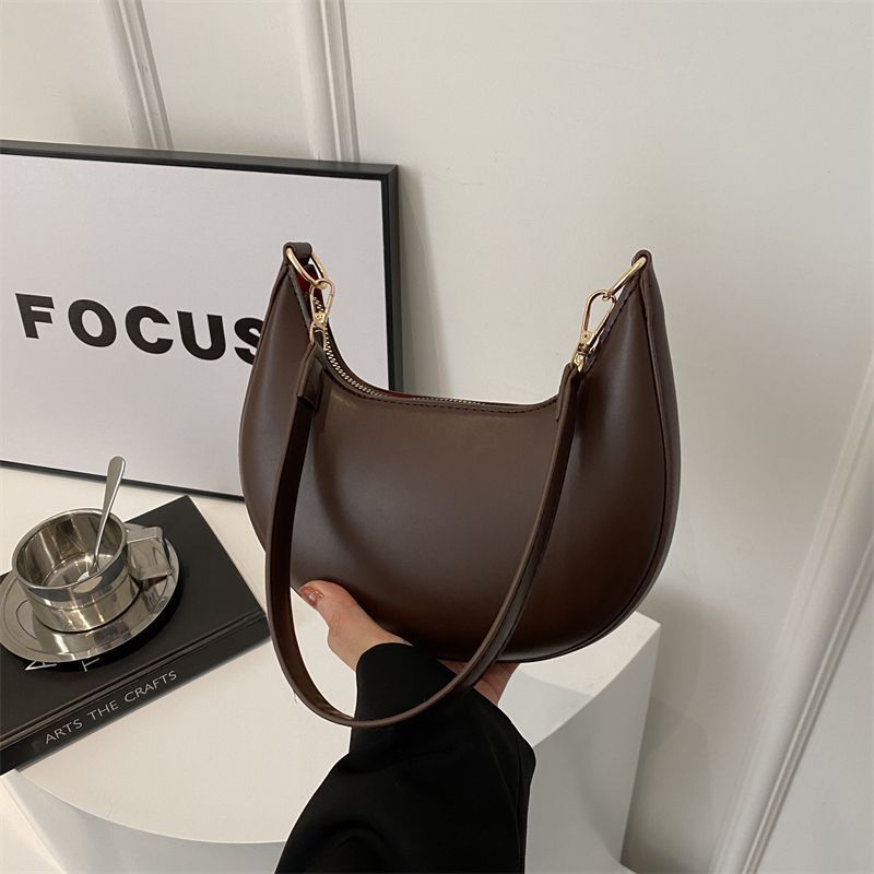 Bolso de Hombro Texturizado en Forma de Media Luna Niche para Mujeres