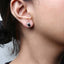 Pendientes de aro de diamantes y ónice negro en oro rosa y blanco de 18 quilates