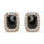 Pendientes de aro de diamantes y ónice negro en oro rosa y blanco de 18 quilates