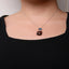 Collier Pendentif Dangle en Gemmes en Or Rose et Blanc 18K