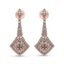 Pendientes Colgantes Fleur De Lis de Diamante en Oro Rosa de 18K