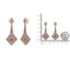 Pendientes Colgantes Fleur De Lis de Diamante en Oro Rosa de 18K