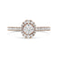 Anillo de Compromiso Ovalado Halo de Oro Rosa de 18K con Diamantes