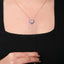 Collier Pendentif Cœur en Diamant et Améthyste en Or Rose 18K