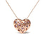 Collier Pendentif Cœur en Diamant et Améthyste en Or Rose 18K