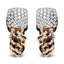 Boucles d'oreilles Huggie en or rose 18K avec diamants pavés de style cubain