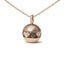 Collar de Pendiente en Forma de Corazón con Diamantes Negros y Blancos en Oro Rosa de 18K