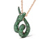 Collar con colgante de serpiente de tsavorita verde en oro rosa de 18 quilates