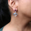 Boucles d'oreilles pendantes en diamant et pierres précieuses en or blanc et rose 18K