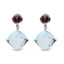 Boucles d'oreilles pendantes en diamant et pierres précieuses en or blanc et rose 18K