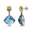 Pendientes colgantes elegantes de oro de 18 quilates con diamantes y piedras preciosas