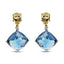 Pendientes colgantes elegantes de oro de 18 quilates con diamantes y piedras preciosas