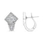Boucles d'oreilles Huggie en diamant avec halo en or blanc 18K
