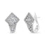 Boucles d'oreilles Huggie en diamant avec halo en or blanc 18K