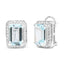 Pendientes de Stud Halo Omega de Diamante y Aguamarina en Oro Blanco de 18K