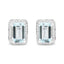 Pendientes de Stud Halo Omega de Diamante y Aguamarina en Oro Blanco de 18K