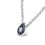 Collar con Colgante en Forma de Gota de Oro Blanco de 18K con Acentos de Zafiro Azul