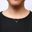Collar con Colgante en Forma de Gota de Oro Blanco de 18K con Acentos de Zafiro Azul