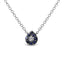 Collar con Colgante en Forma de Gota de Oro Blanco de 18K con Acentos de Zafiro Azul