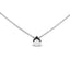 Collar con Colgante en Forma de Gota de Oro Blanco de 18K con Acentos de Zafiro Azul