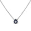 Collar con Colgante en Forma de Gota de Oro Blanco de 18K con Acentos de Zafiro Azul