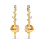 Boucles d'oreilles pendantes en or jaune 18K avec diamant et citrine