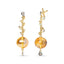 Boucles d'oreilles pendantes en or jaune 18K avec diamant et citrine