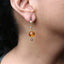 Boucles d'oreilles pendantes en or jaune 18K avec diamant et citrine
