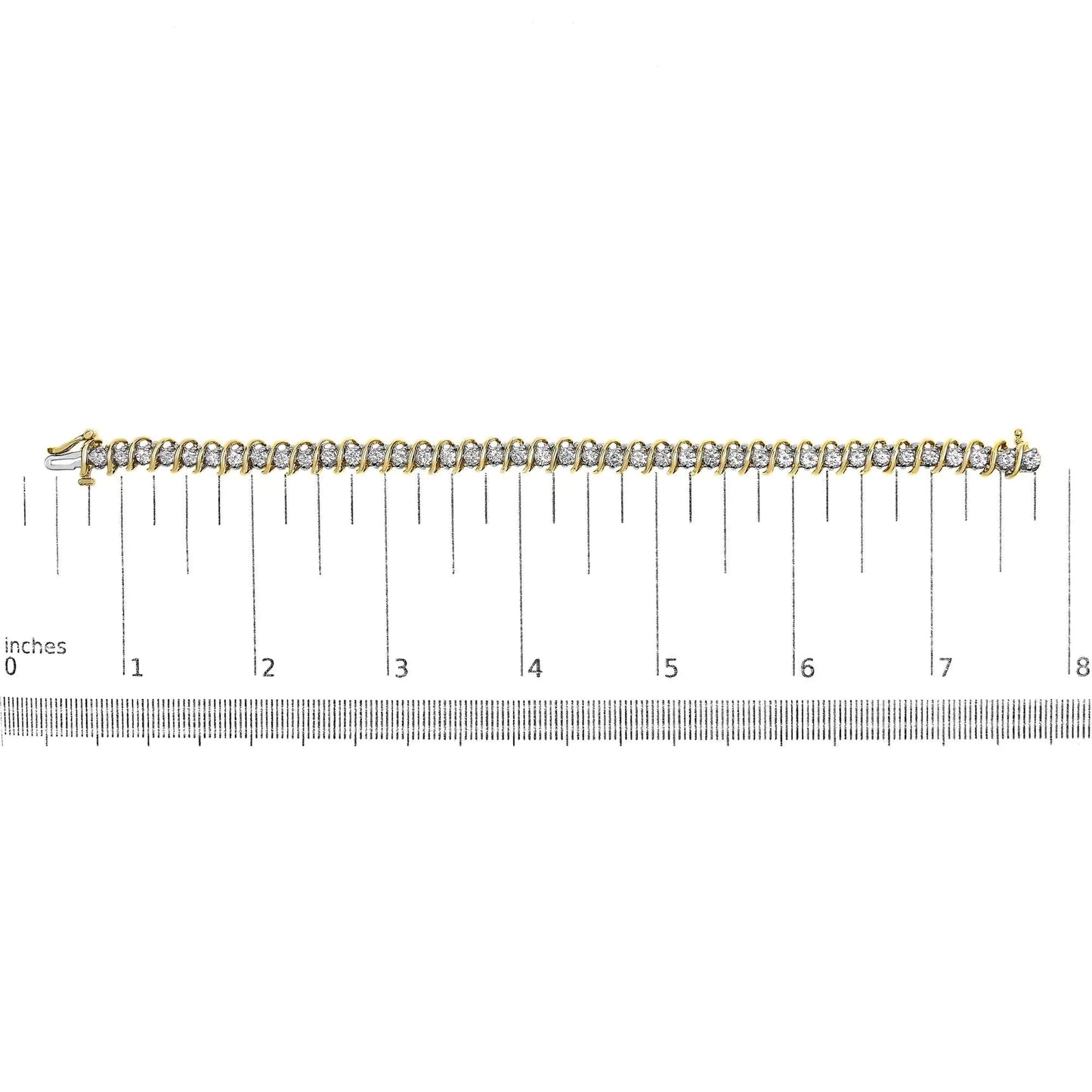 Bracelet de tennis en or jaune 18K avec diamants taille ronde de 4,0 Cttw