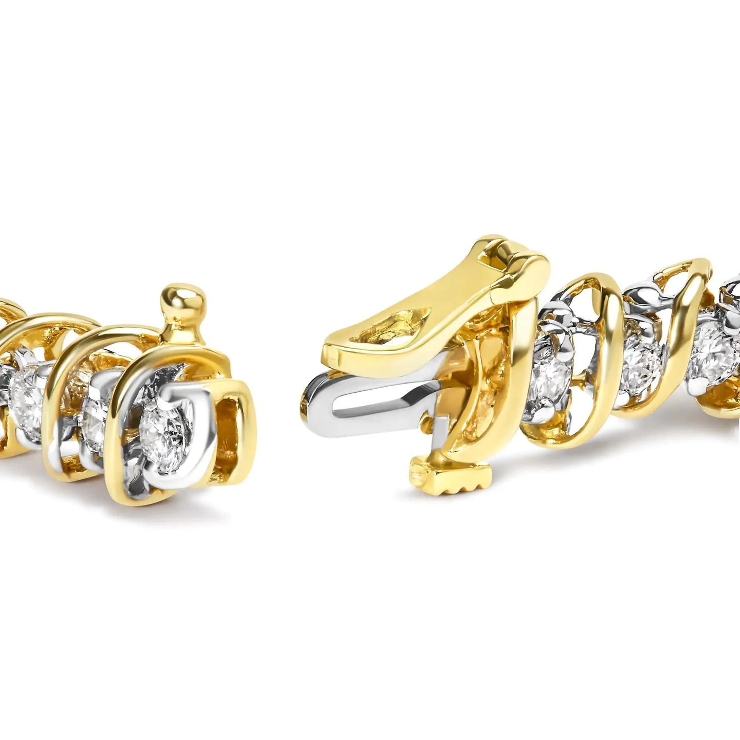 Bracelet de tennis en or jaune 18K avec diamants taille ronde de 4,0 Cttw