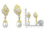 18k Yellow Gold Diamond and South Sea Pearl Drop Dangle Clip-On Earrings