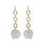 Boucles d'oreilles pendantes en diamant en cluster plaquées or jaune 18K